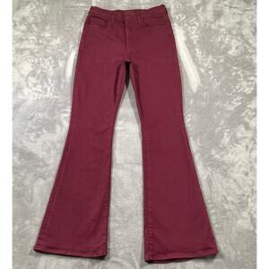 Mother Jeans Womens 29 High Waisted Weekender Skimp Burgundy Stretch Flared